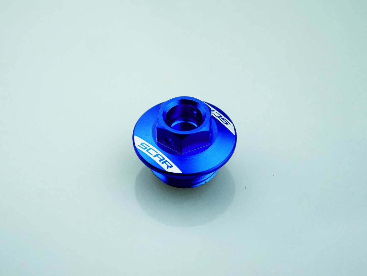 Scar Oil Filler Plug - Husq./Kawasaki/Suzuki Blue color