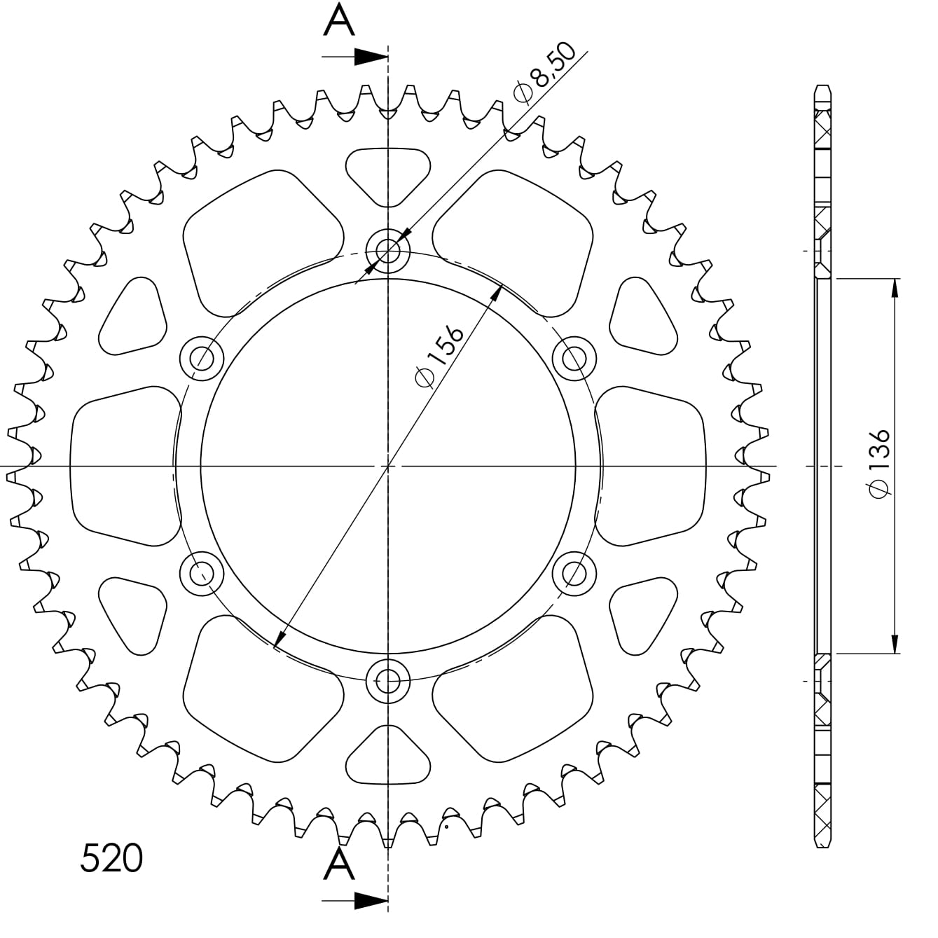 Supersprox Alu Takaratas Husqv. Punainen 52
