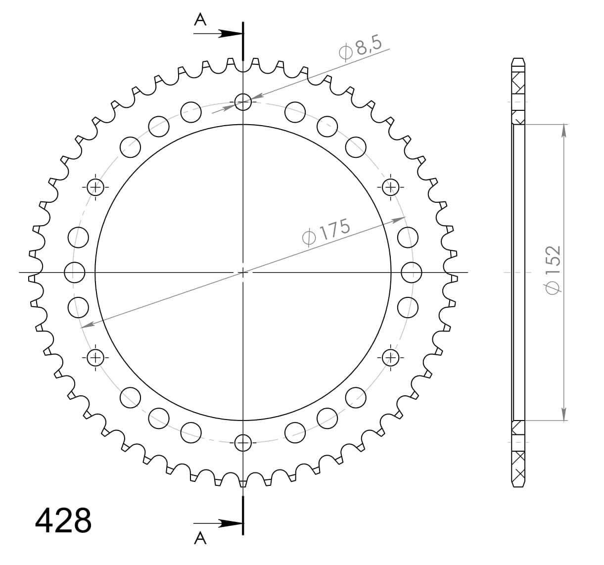 Supersprox Alu TakaratasYA WR125 Punainen 53