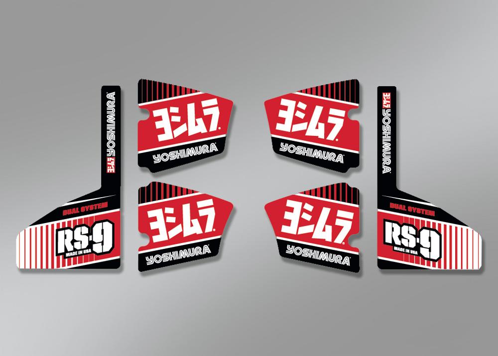 Yoshimura MUFFLER BADGE RS-9 Decal Set (6 pcs)