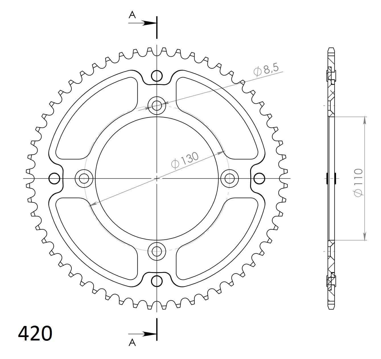 Supersprox Stealth Takaratas HO CR80/85,CRF150 Kulta 56