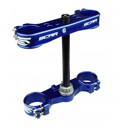 Scar Triple Clamps - YZ65 18-22 YZ85 06-22 Offset 25mm Blue color