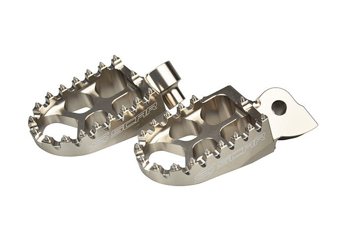 Scar Evolution Footpegs -  Yamaha Titanium color