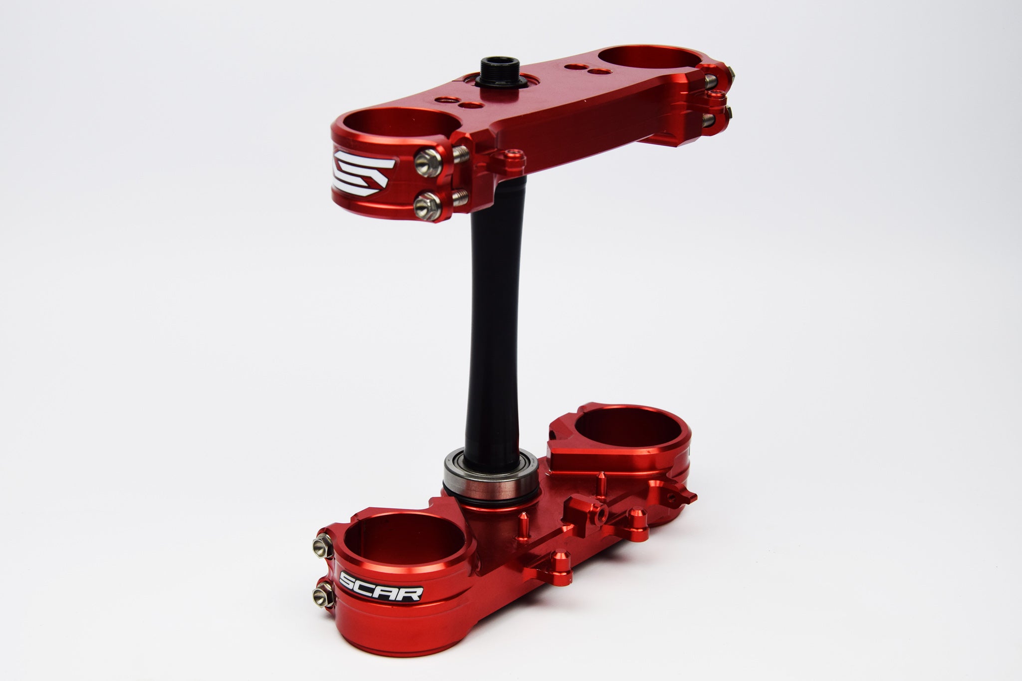 Scar Triple Clamps - CRF250 10-13   CRF450 09-12 Offset 22mm Red color