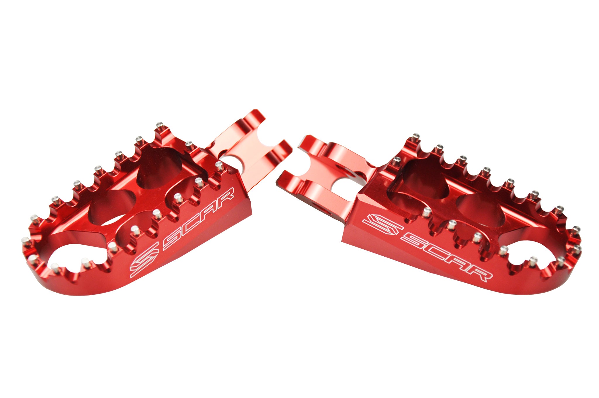 Scar Standard Footpegs - Kawasaki/Honda Red color