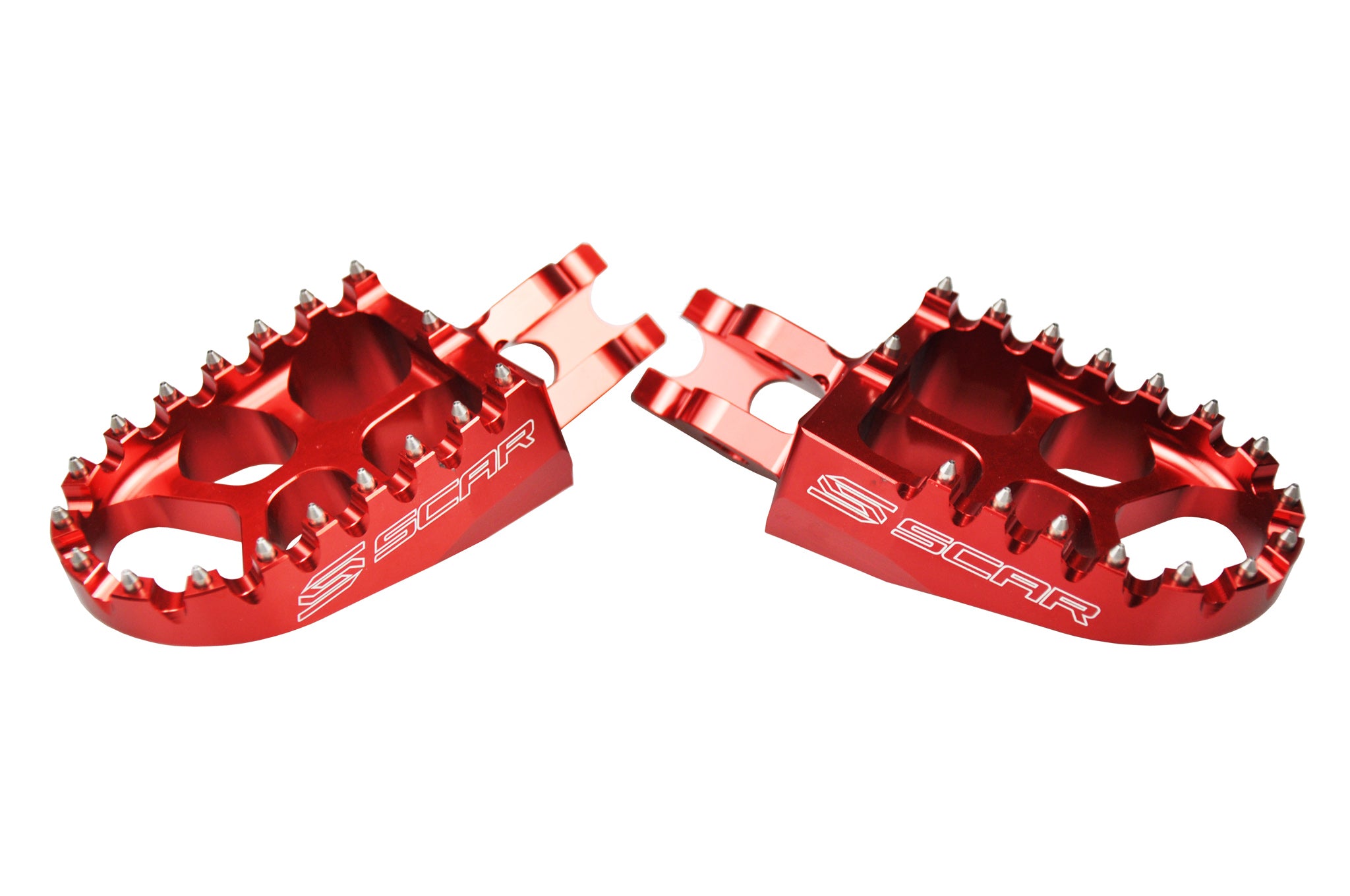 Scar Evolution Footpegs - Honda/Kawasaki  Red color