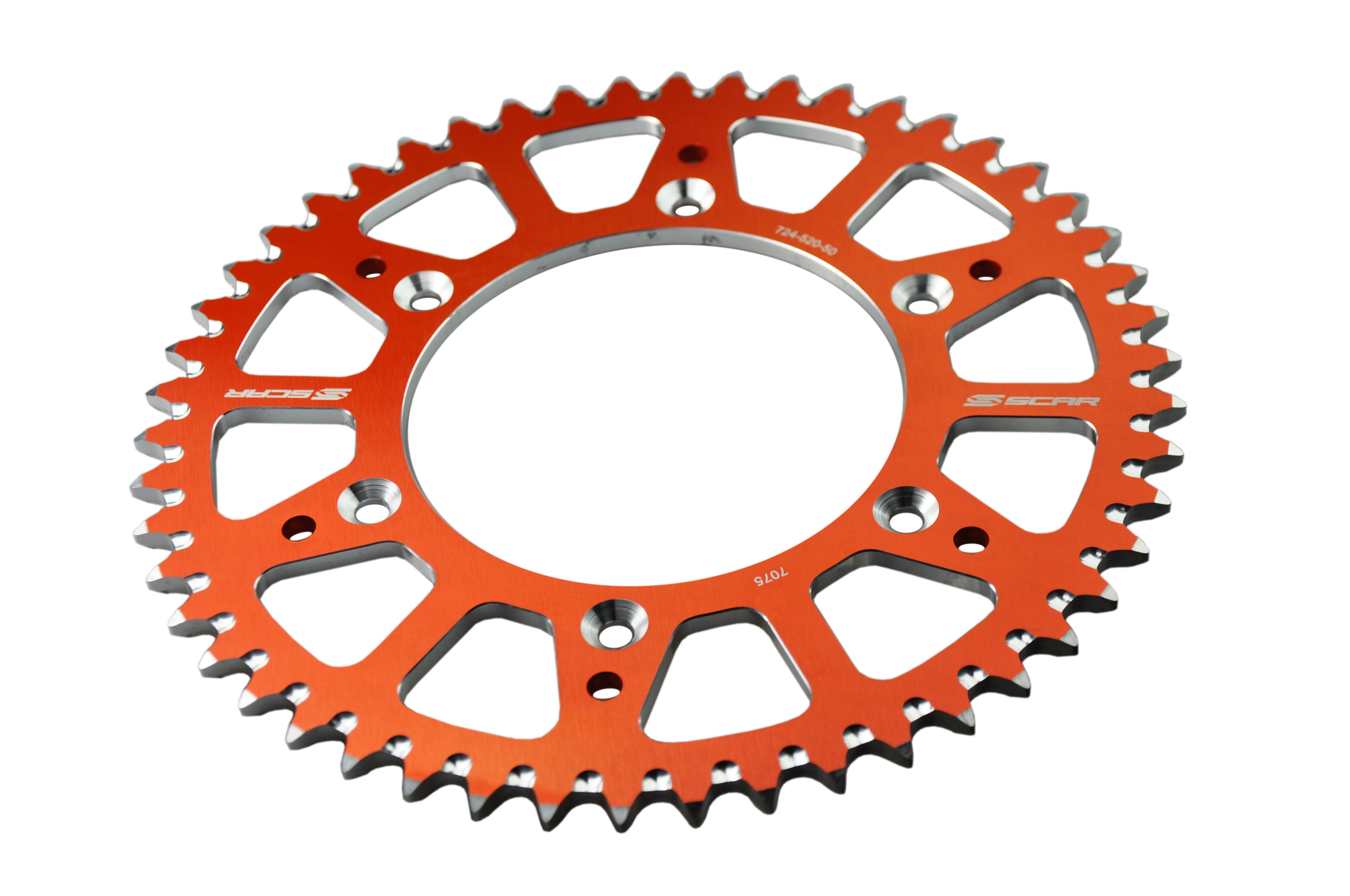 Scar Alu Sprocket - KTM 65SX - 50 Teeth - Orange color