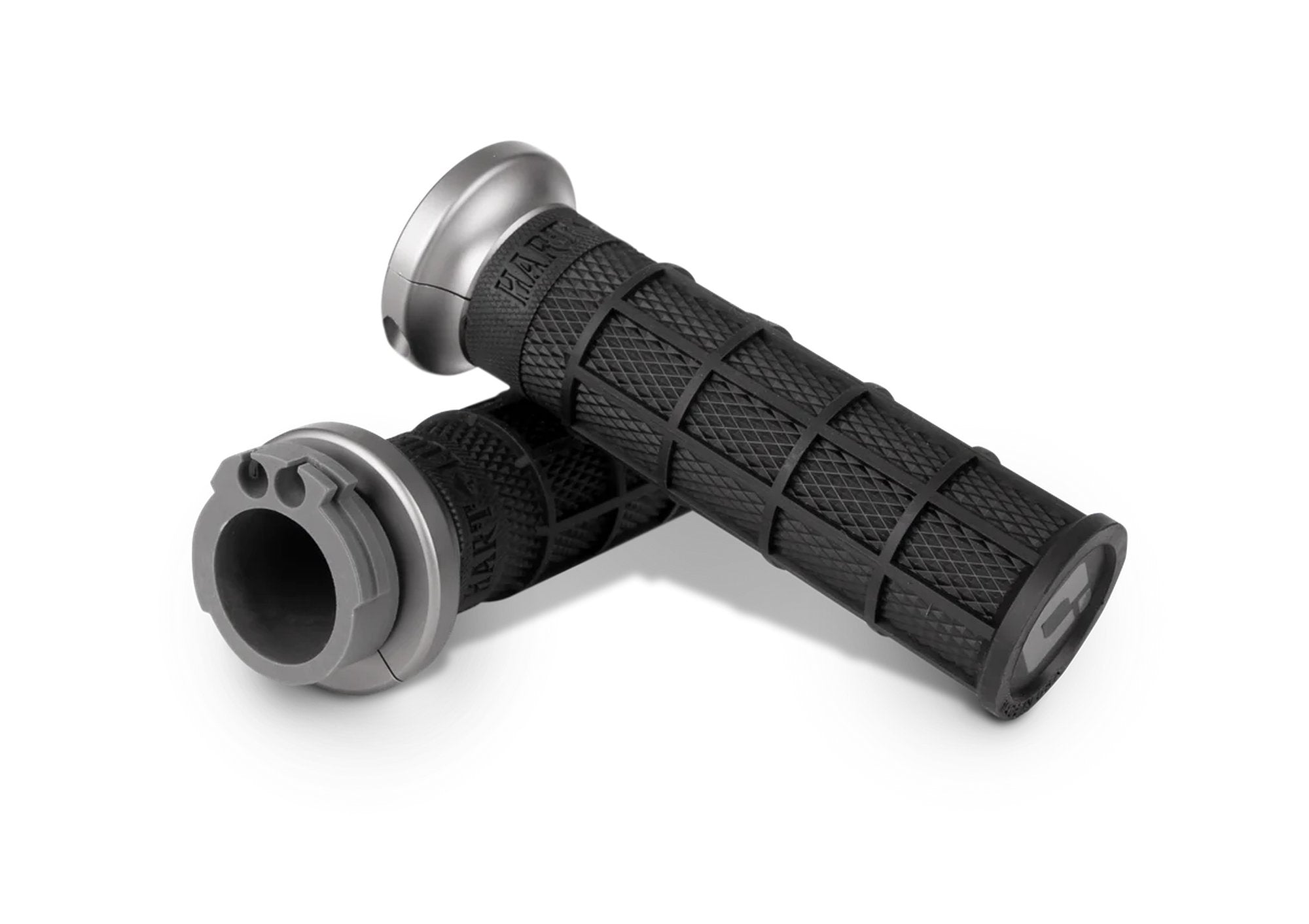 ODI Street V-TWIN Lock-On HART-LUCK Full-Waffle BLACK/Gunmetal/grey