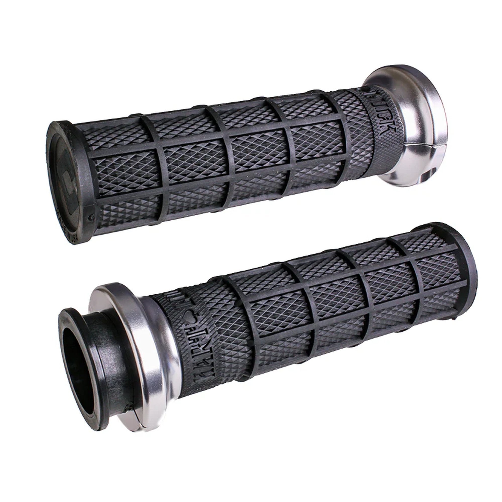 ODI Street V-TWIN Lock-On HART-LUCK Full-Waffle BLACK/Black/silver