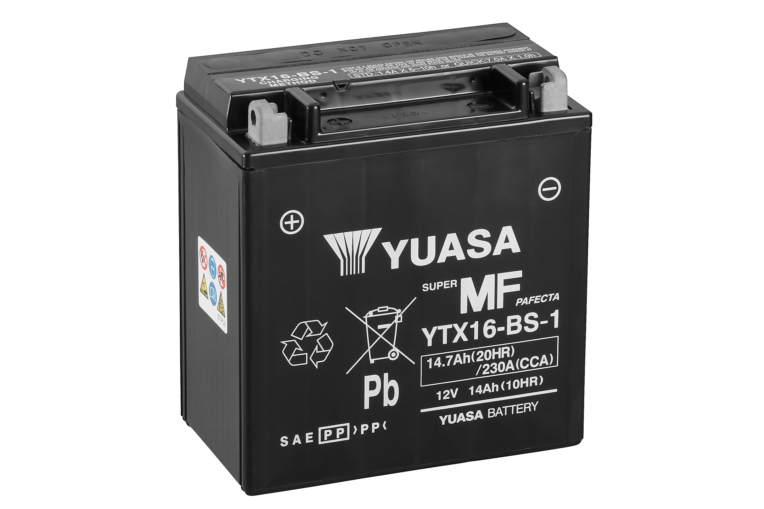 Yuasa akku, YTX16-BS-1 (cp) Happopatruuna mukana (3)