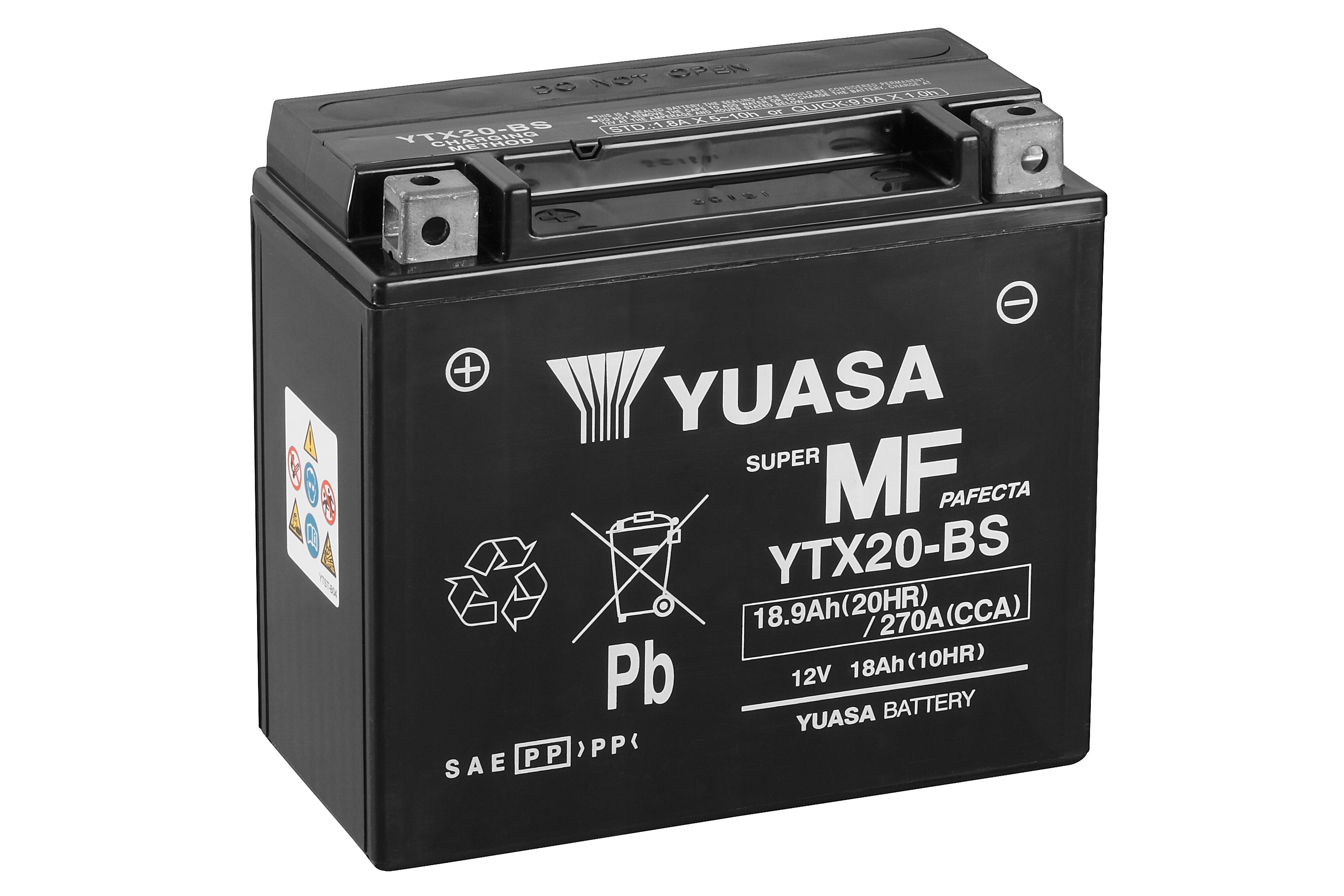 Yuasa akku, YTX20-BS (cp) Happopatruuna mukana (3)