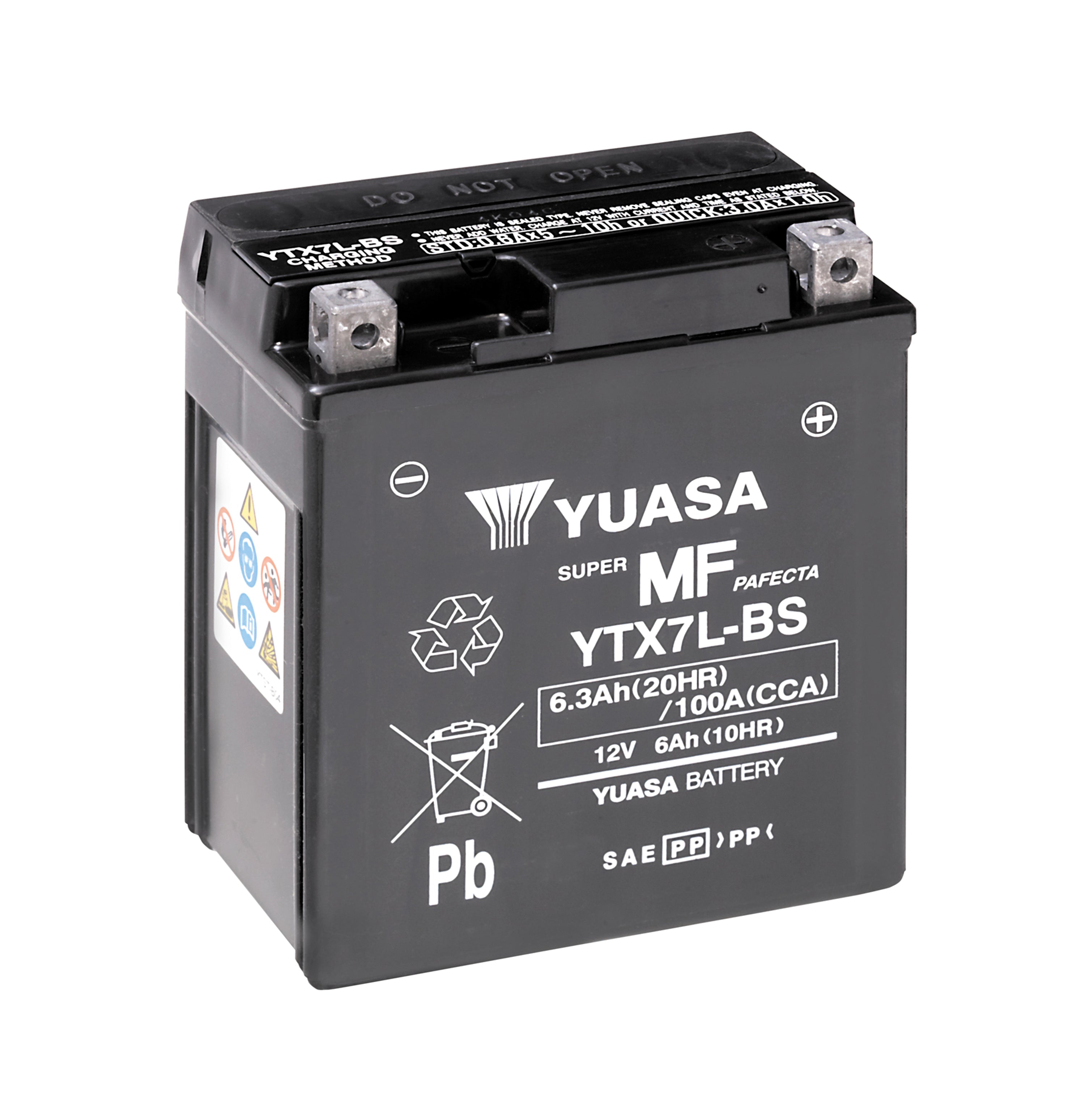 Yuasa akku, YTX7L-BS (cp) Happopatruuna mukana (5)