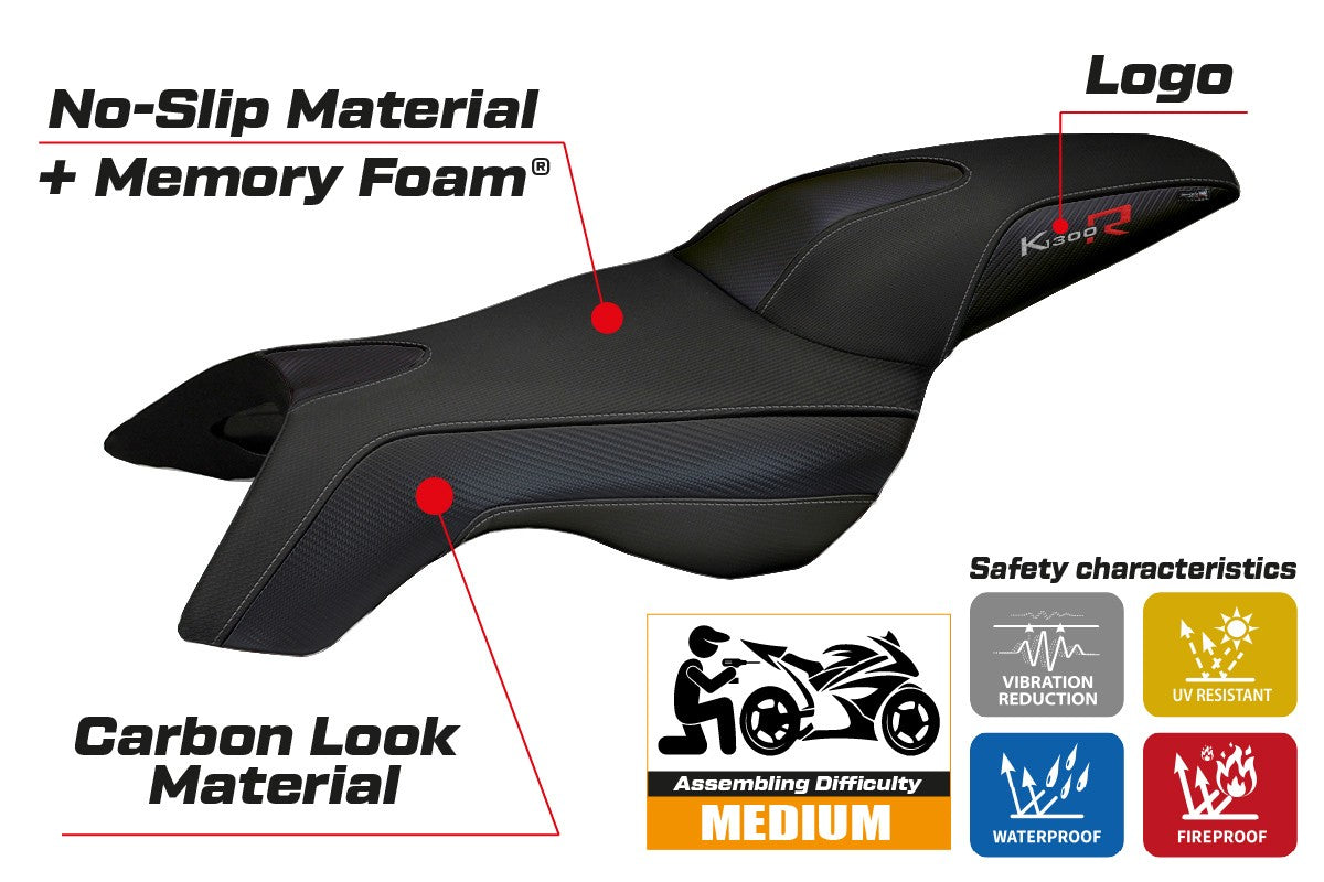 Yhteensopiva istuinpäällinen - BMW K 1300 R 2009-2016 - mod Boston
