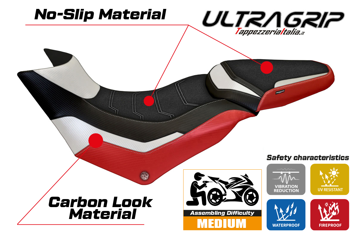 Yhteensopiva istuinpäällinen - Ducati Multistrada 950 2017-2021 - mod Slapy Special Color Ultragrip