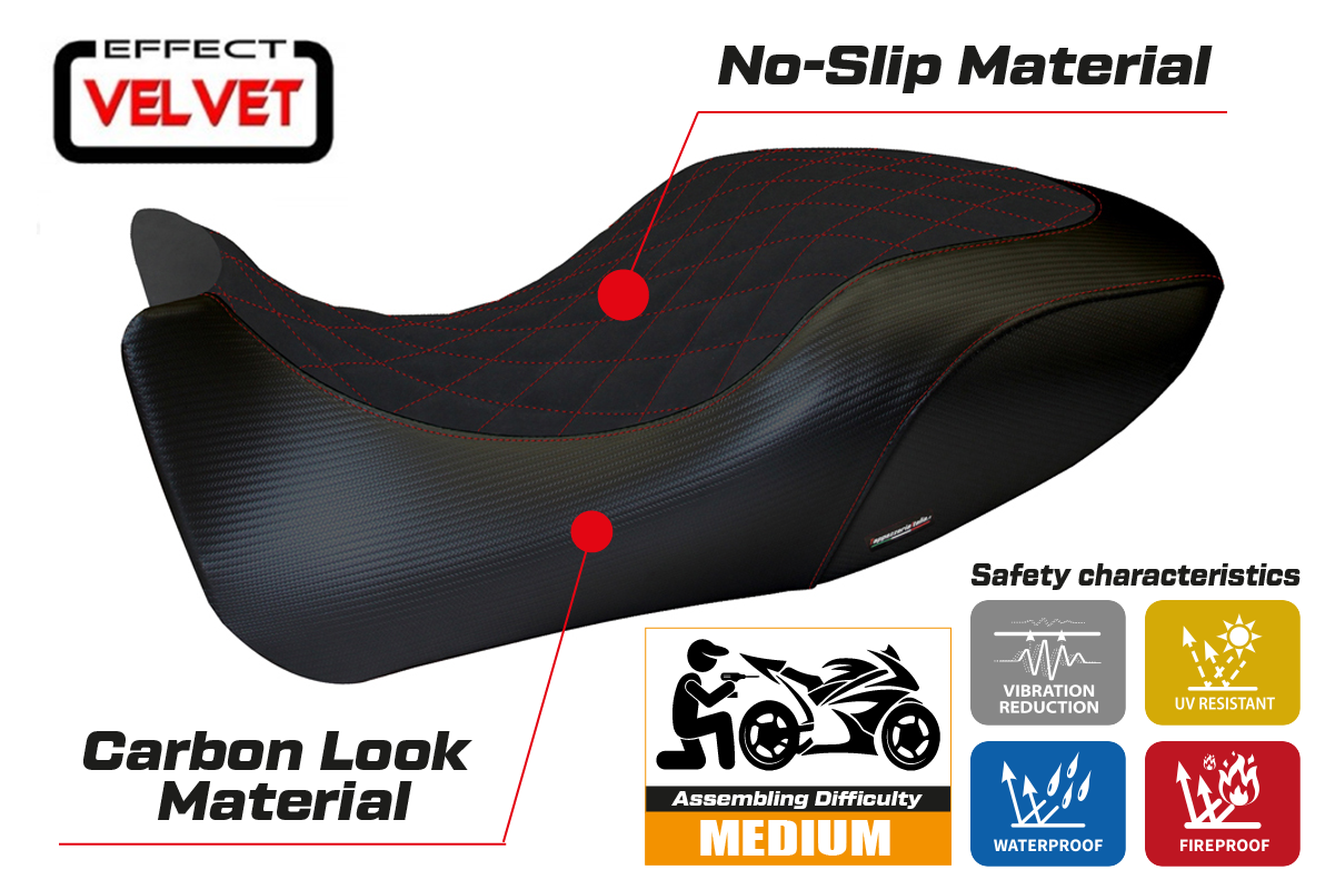 Yhteensopiva istuinpäällinen - Ducati Diavel 2011-2013 - mod Viano 1 Velvet