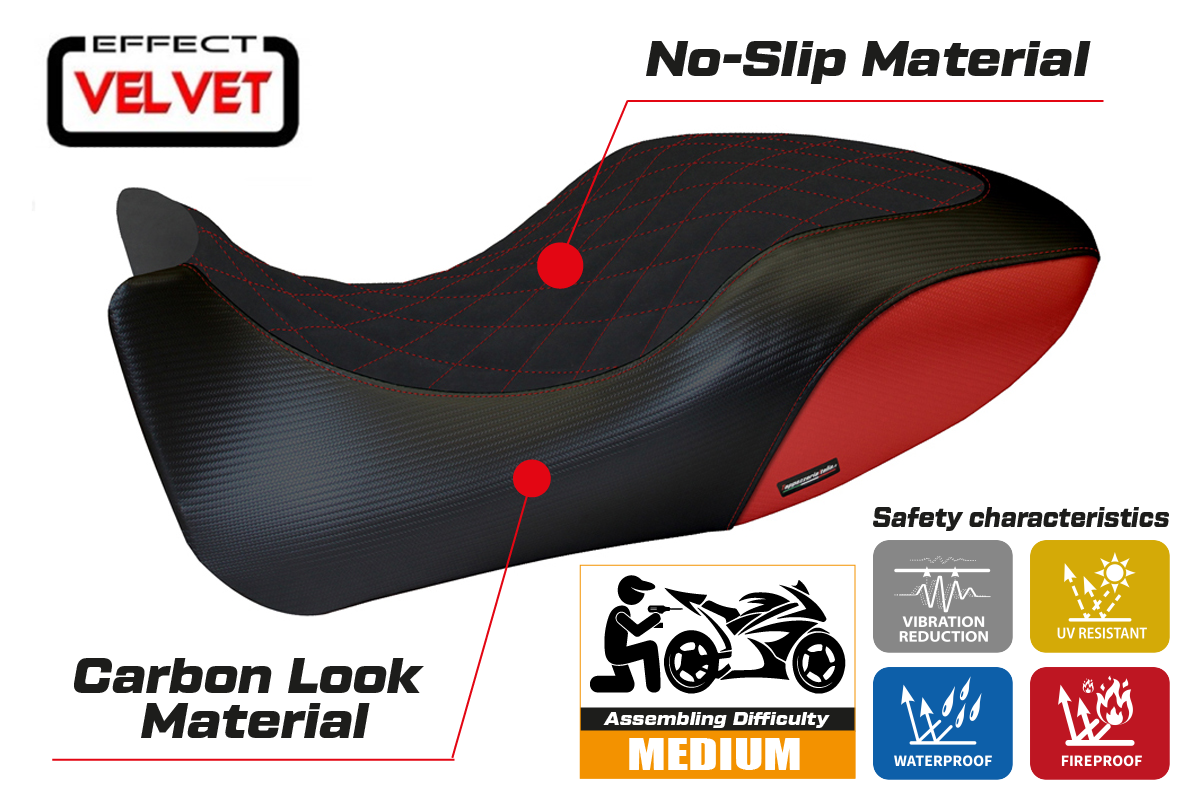 Yhteensopiva istuinpäällinen - Ducati Diavel 2011-2013 - mod Viano 1 Velvet