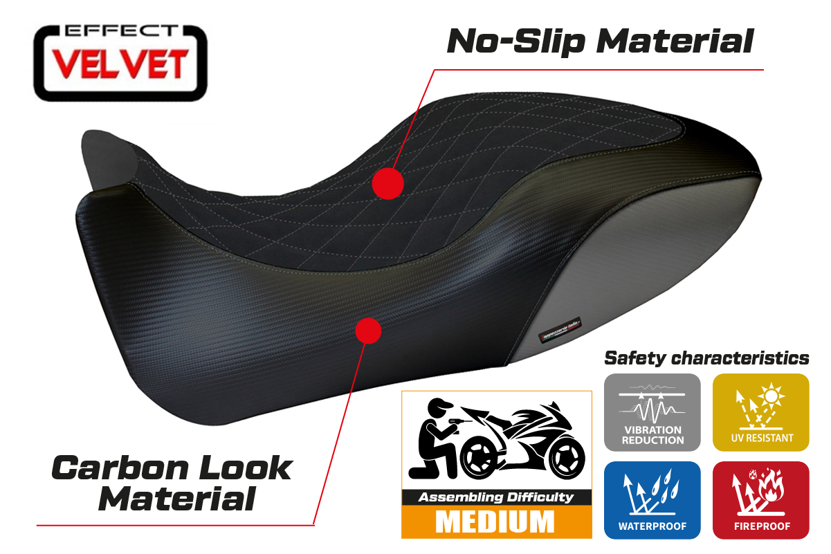 Yhteensopiva istuinpäällinen - Ducati Diavel 2011-2013 - mod Viano 1 Velvet