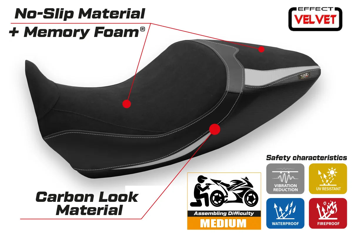 Yhteensopiva istuinpäällinen - Ducati Diavel 1260 2019-2022 - Saranda 1 -modifikaatio Velvet Comfort System