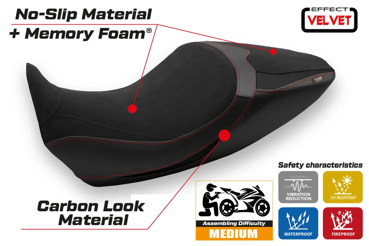 Yhteensopiva istuinpäällinen - Ducati Diavel 1260 2019-2022 - Saranda 1 -modifikaatio Velvet Comfort System