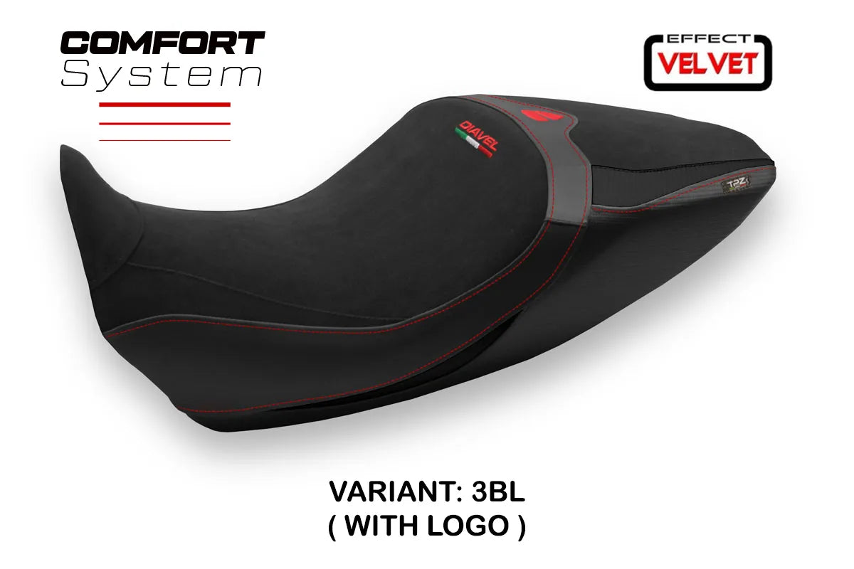 Yhteensopiva istuinpäällinen - Ducati Diavel 1260 2019-2022 - Saranda 1 -modifikaatio Velvet Comfort System