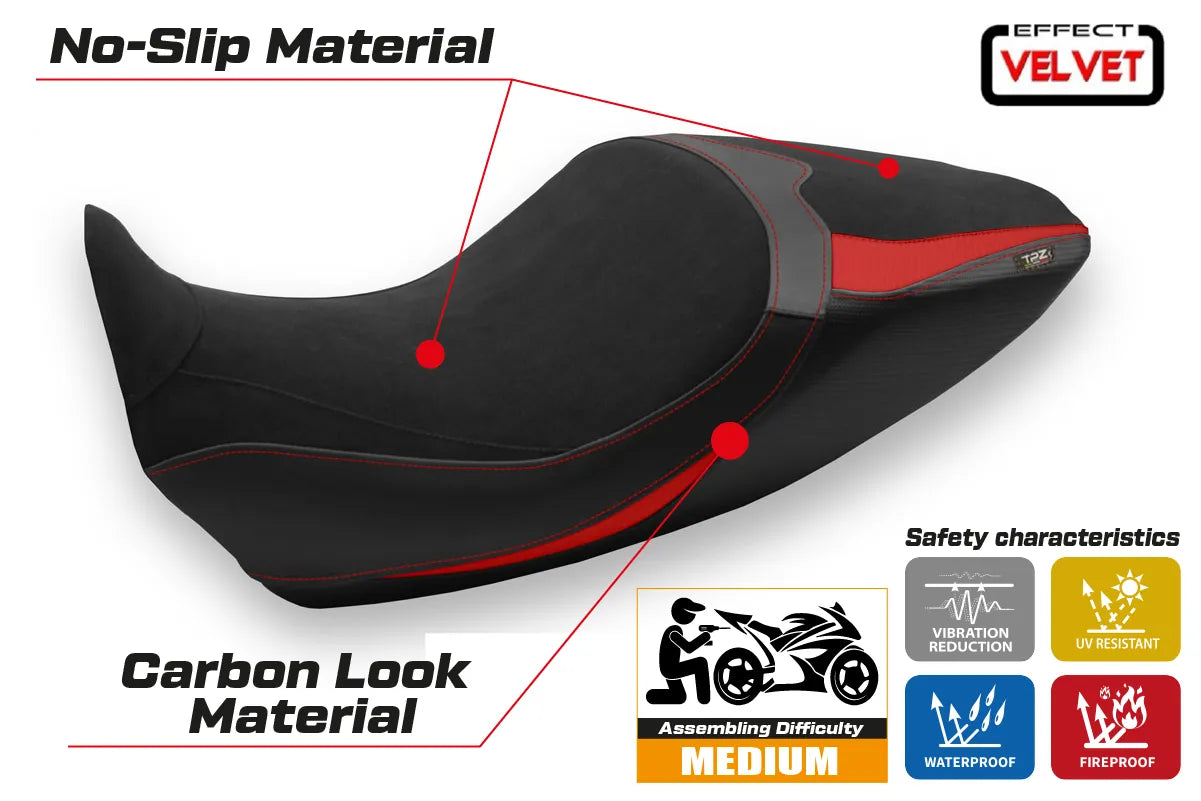 Yhteensopiva istuinpäällinen - Ducati Diavel 1260 2019-2022 - mod Saranda 1 Velvet