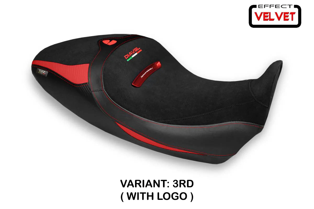 Yhteensopiva istuinpäällinen - Ducati Diavel 1260 S 2019-2022 - mod Braila 1 Velvet
