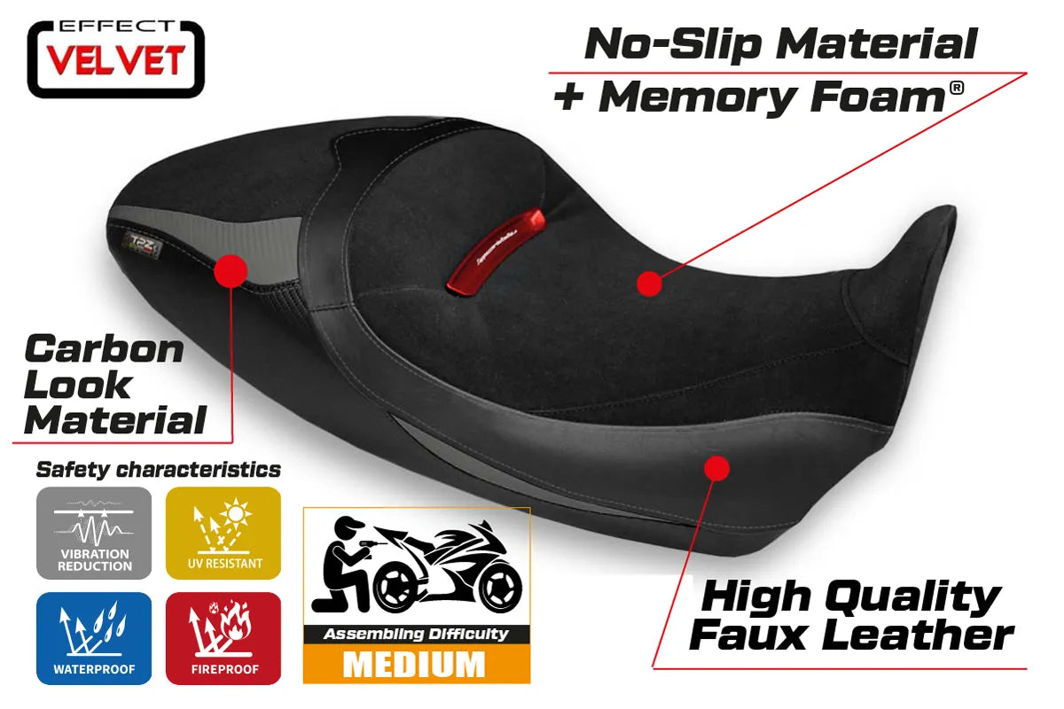 Yhteensopiva istuinpäällinen - Ducati Diavel 1260 S 2019-2022 - mod Costanza 1 Velvet Comfort System