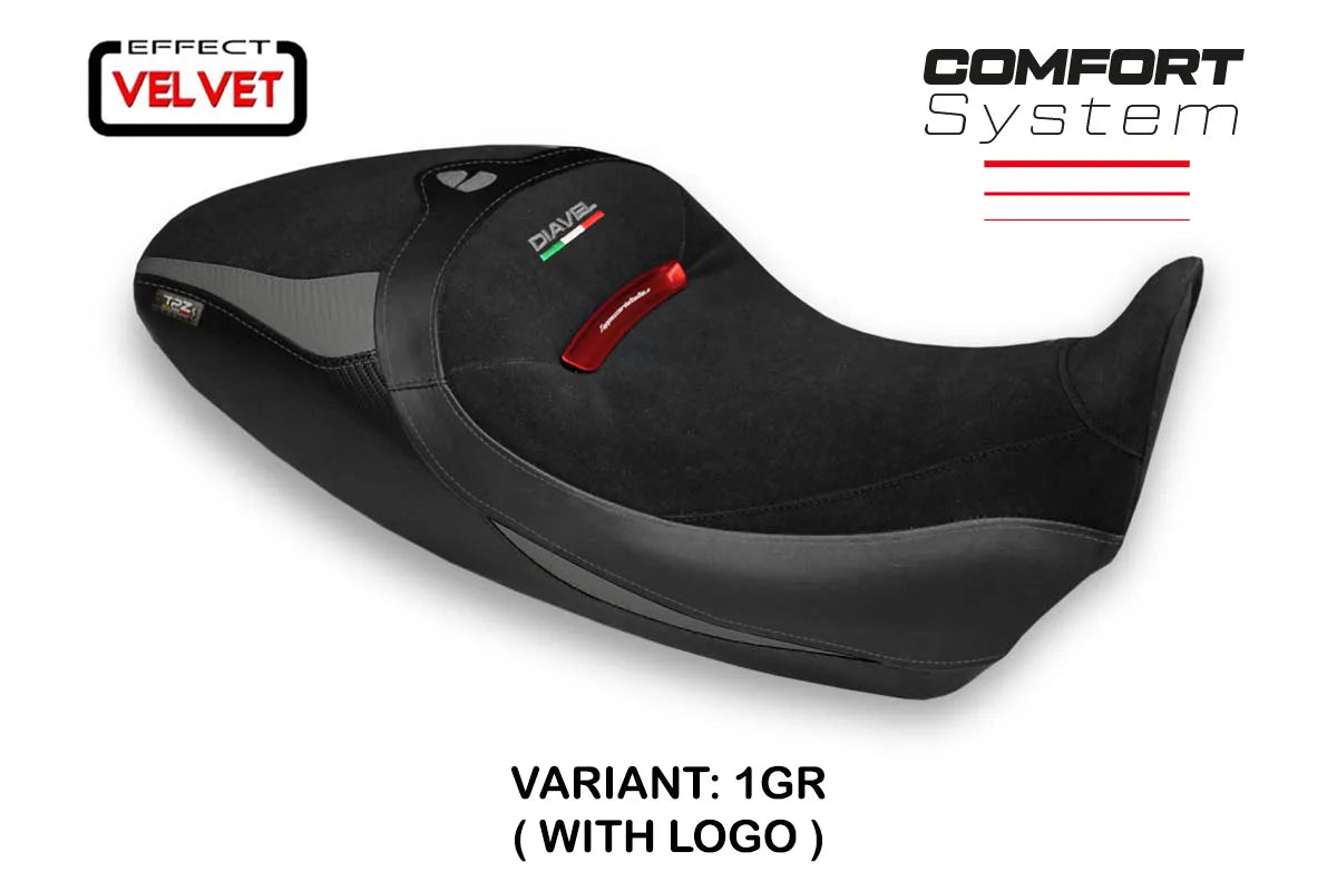 Yhteensopiva istuinpäällinen - Ducati Diavel 1260 S 2019-2022 - mod Costanza 1 Velvet Comfort System