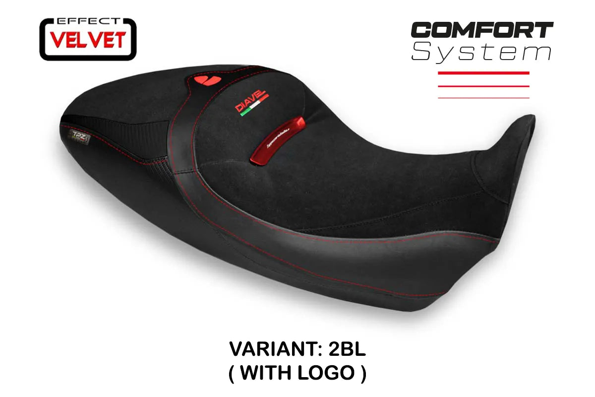 Yhteensopiva istuinpäällinen - Ducati Diavel 1260 S 2019-2022 - mod Costanza 1 Velvet Comfort System