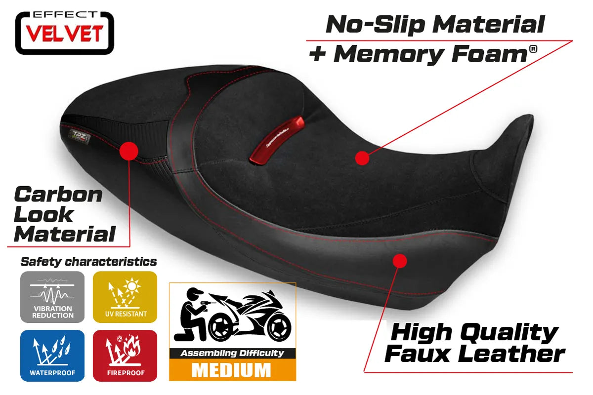 Yhteensopiva istuinpäällinen - Ducati Diavel 1260 S 2019-2022 - mod Costanza 1 Velvet Comfort System