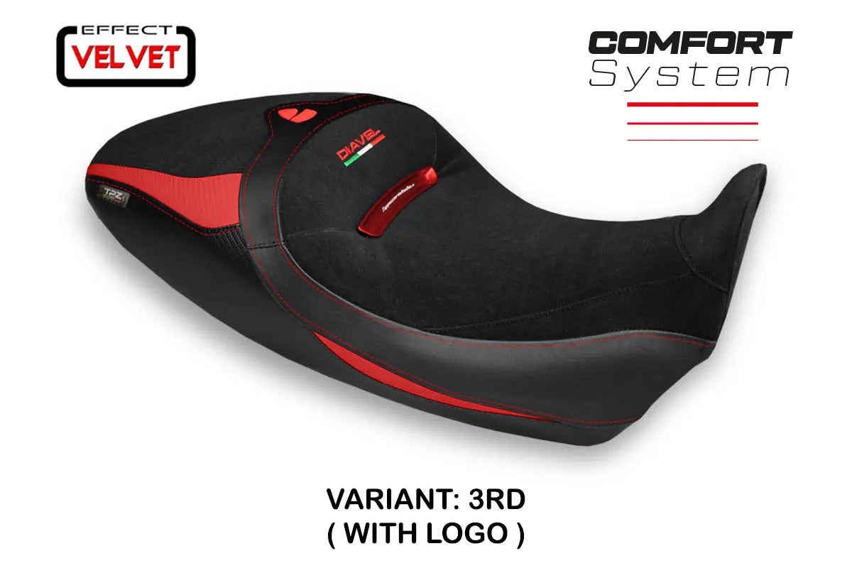 Yhteensopiva istuinpäällinen - Ducati Diavel 1260 S 2019-2022 - mod Costanza 1 Velvet Comfort System