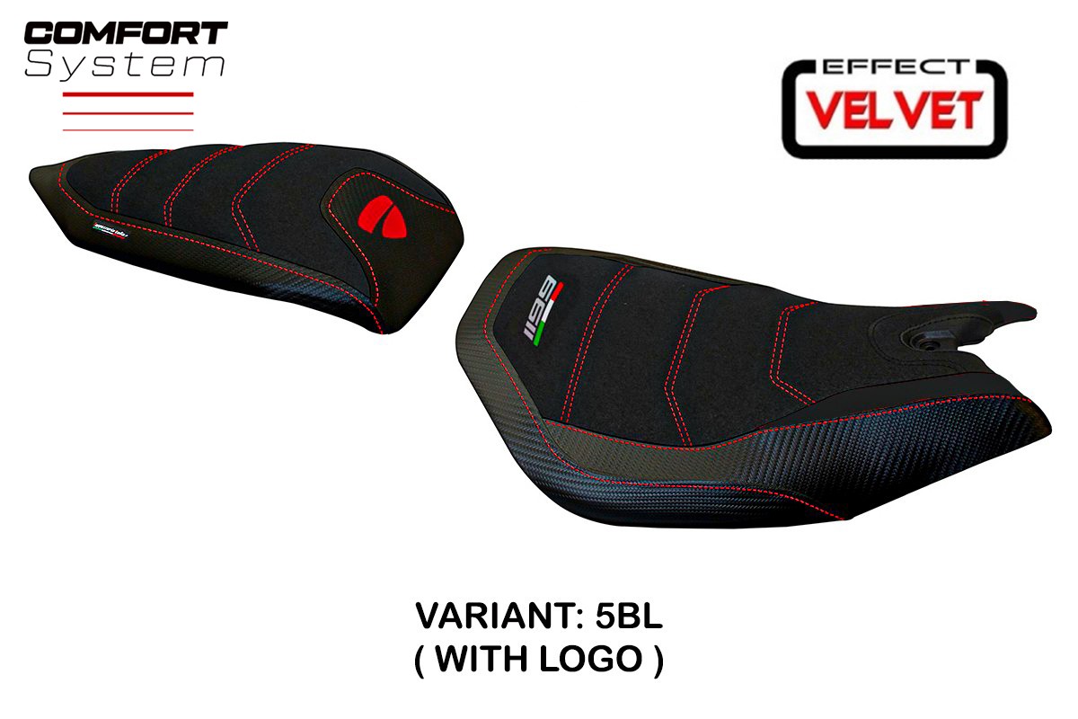 Yhteensopiva istuinpäällinen - Ducati Panigale 1199 2011-2015 - mod Leiden Velvet Comfort System