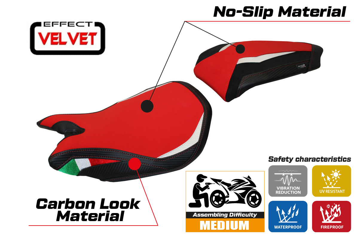 Yhteensopiva istuinpäällinen - Ducati Panigale 899 2013-2015 - mod Paris Velvet