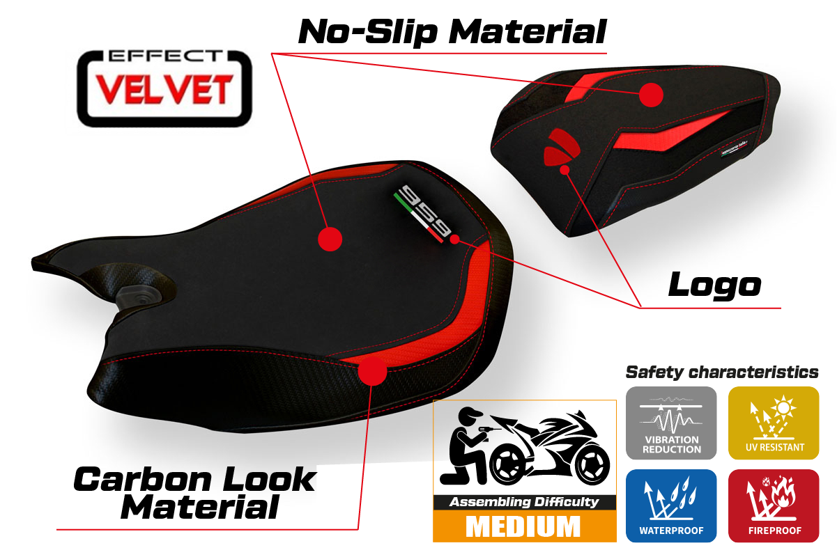 Istuinpäällinen yhteensopiva - Ducati Panigale Ducati Panigale 959 2016 - 2018 - mod Seul Velvet