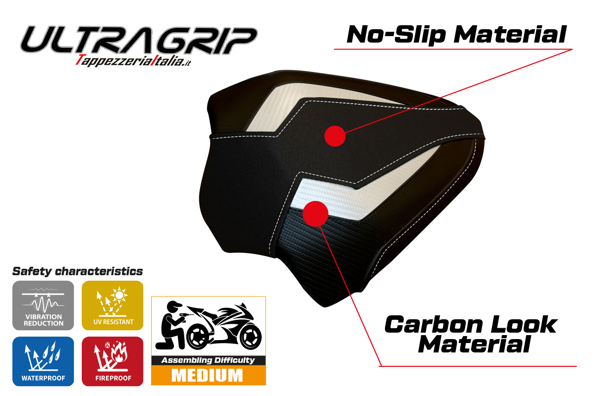 Yhteensopiva istuinpäällinen - Ducati Panigale V4 2018-2024 - mod Tenby 1 Ultragrip