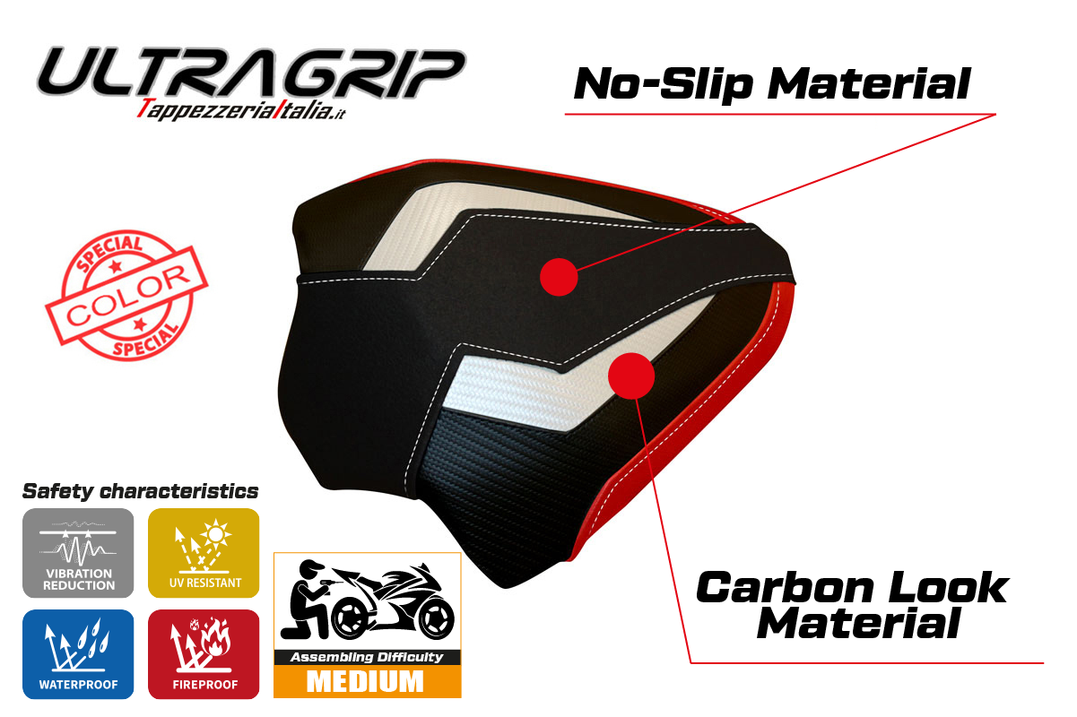 Yhteensopiva istuinpäällinen - Ducati Panigale V4 2018-2024 - mod Tenby Special Color Ultragrip