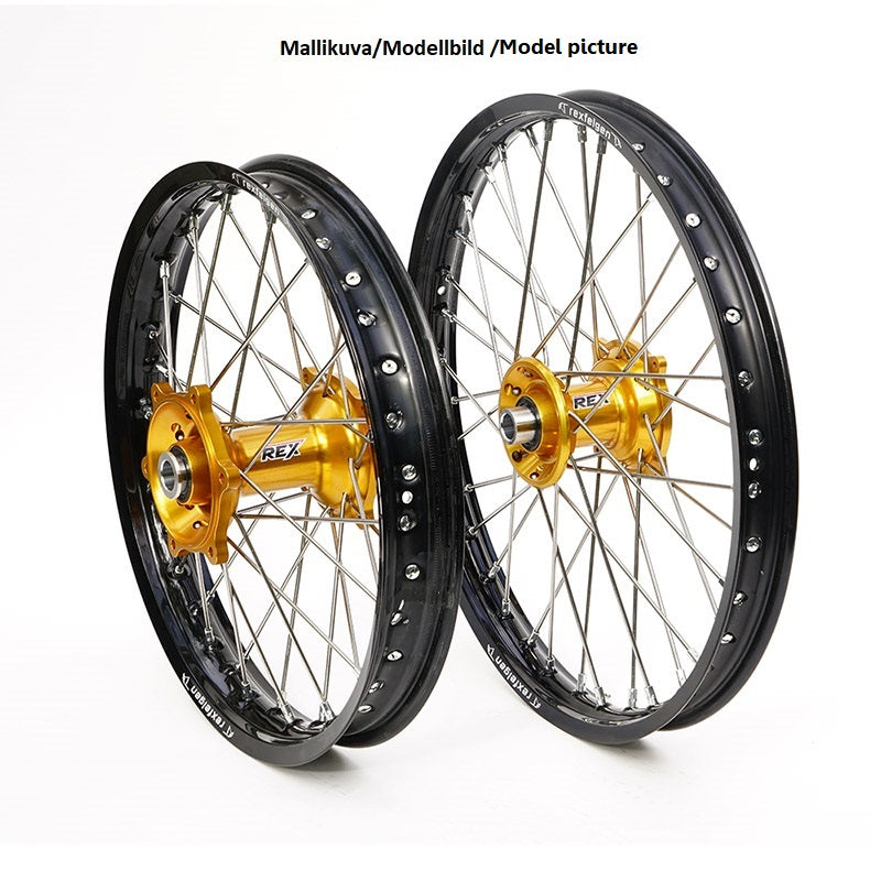 REX WHEELS 18-2,15 RMZ250/450 07-.. MUSTA VANNE/KULTA NAPA 25MM