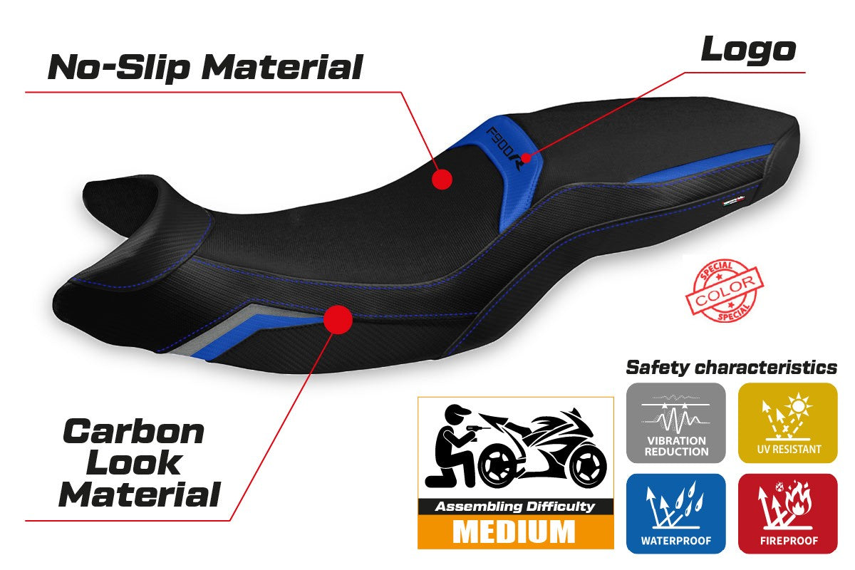 Yhteensopiva istuinpäällinen - BMW F 900 R 2019-2025 - mod Almaty Special Color Comfort System