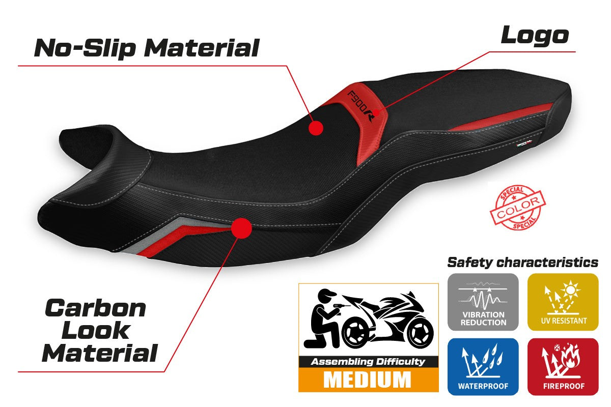 Yhteensopiva istuinpäällinen - BMW F 900 R 2019-2025 - mod Almaty Special Color Comfort System