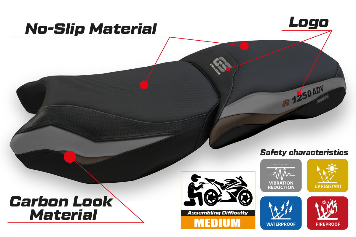 Yhteensopiva istuinpäällinen - BMW R 1250 GS ADVENTURE 2019 - 2024 - mod Baceno 3