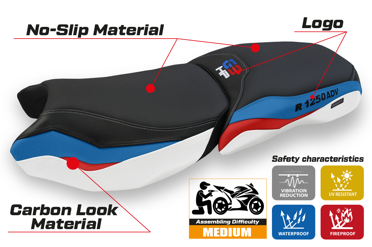 Yhteensopiva istuinpäällinen - BMW R 1250 GS ADVENTURE 2019-2024 - mod Baceno
