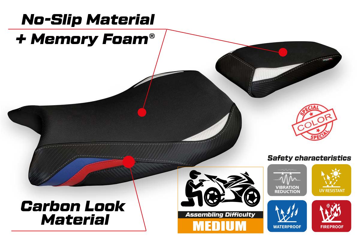 Yhteensopiva istuinpäällinen - BMW S 1000 RR 2019-2025 - mod Deruta 1 Comfort System