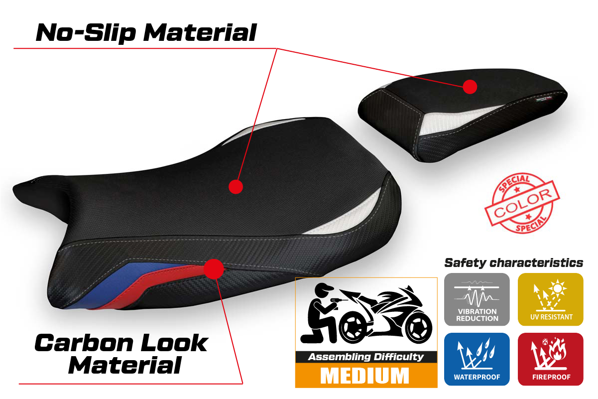 Yhteensopiva istuinpäällinen - BMW S 1000 RR 2019-2025 - mod Lustignano 1
