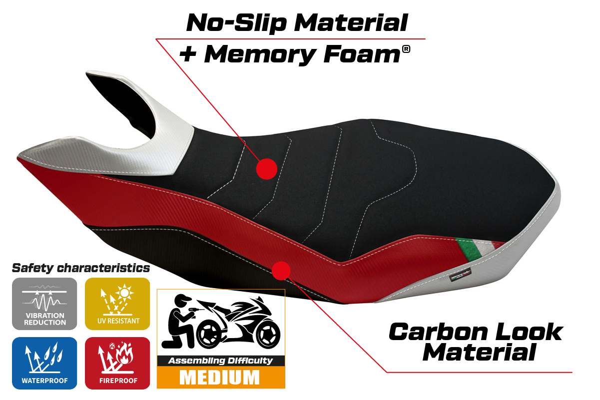 Yhteensopiva istuinpäällinen - Ducati Hypermotard 796 / 1100 / 1100 EVO 2007-2012 - Mod Medea Special Color Comfort System