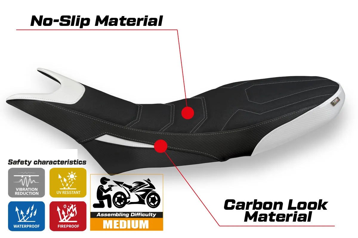 Yhteensopiva istuinpäällinen - Ducati Hypermotard 950 2019-2025 - mod Luna 1 Ultragrip