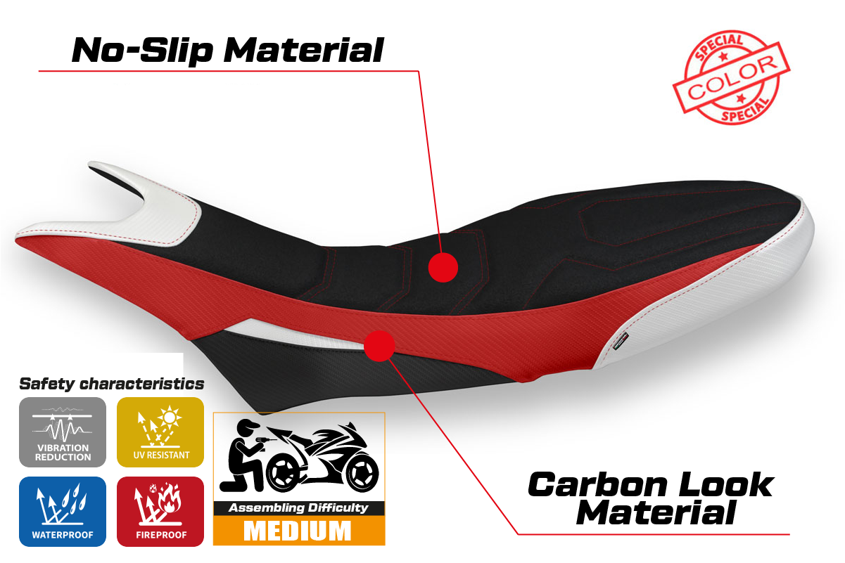 Yhteensopiva istuinpäällinen - Ducati Hypermotard 950 2019-2025 - mod Luna Special Color Ultragrip