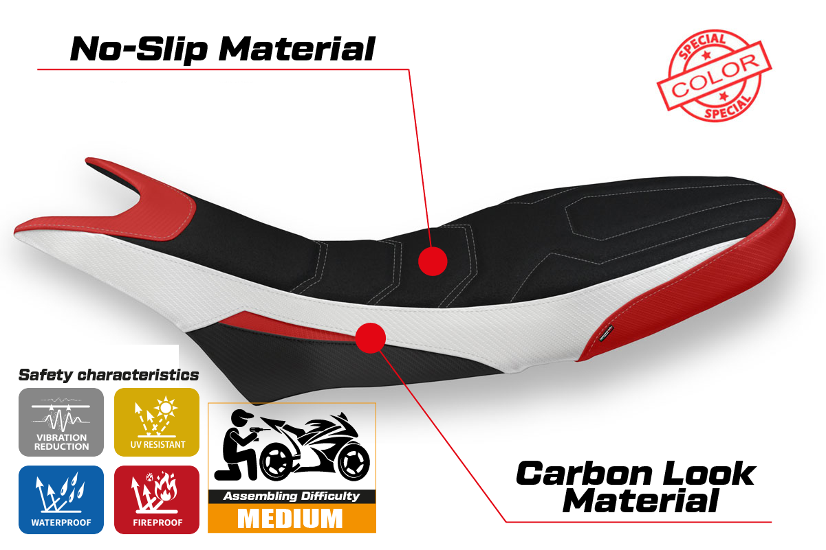 Yhteensopiva istuinpäällinen - Ducati Hypermotard 950 2019-2025 - mod Luna Special Color Ultragrip