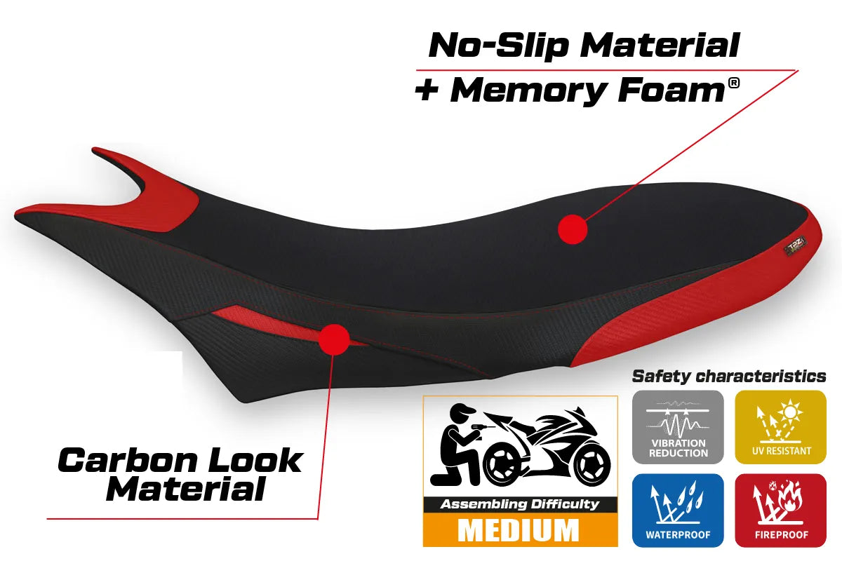 Yhteensopiva istuinpäällinen - Ducati Hypermotard 950 2019-2025 - mod Orlando 1 Comfort System
