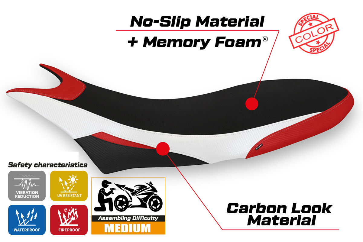 Yhteensopiva istuinpäällinen - Ducati Hypermotard 950 2019-2025 - mod Orlando Special Color Comfort System