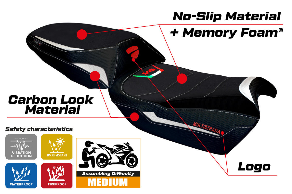 Yhteensopiva istuinpäällinen - Ducati Multistrada V4 2021-2025 - mod Galmi Comfort System
